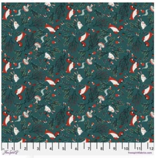 Free Spirit Cori Dantini Enchanted Forest Forest Floor Teal Fabric By Yard