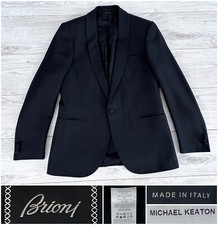  7995 Brioni Silk Black Shawl-Lapel Tuxedo, 38R 48R 36R M.Keaton's Dinner Jacket