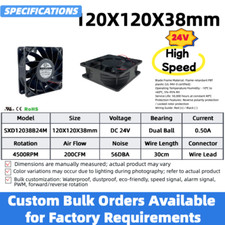 12038 Industrial Cooling Fan 120x120x38mm Dual Ball DC12V/24V/ AC110V/220V 120mm