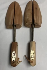 Vintage Brass Boot Shoe Tree Stretcher Keepers Wood #5