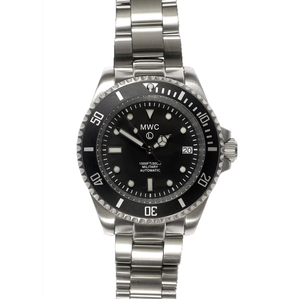 MWC Diver Acciaio Automatico Datario Ceramica Zaffiro Nero Orologio Sub Uomo