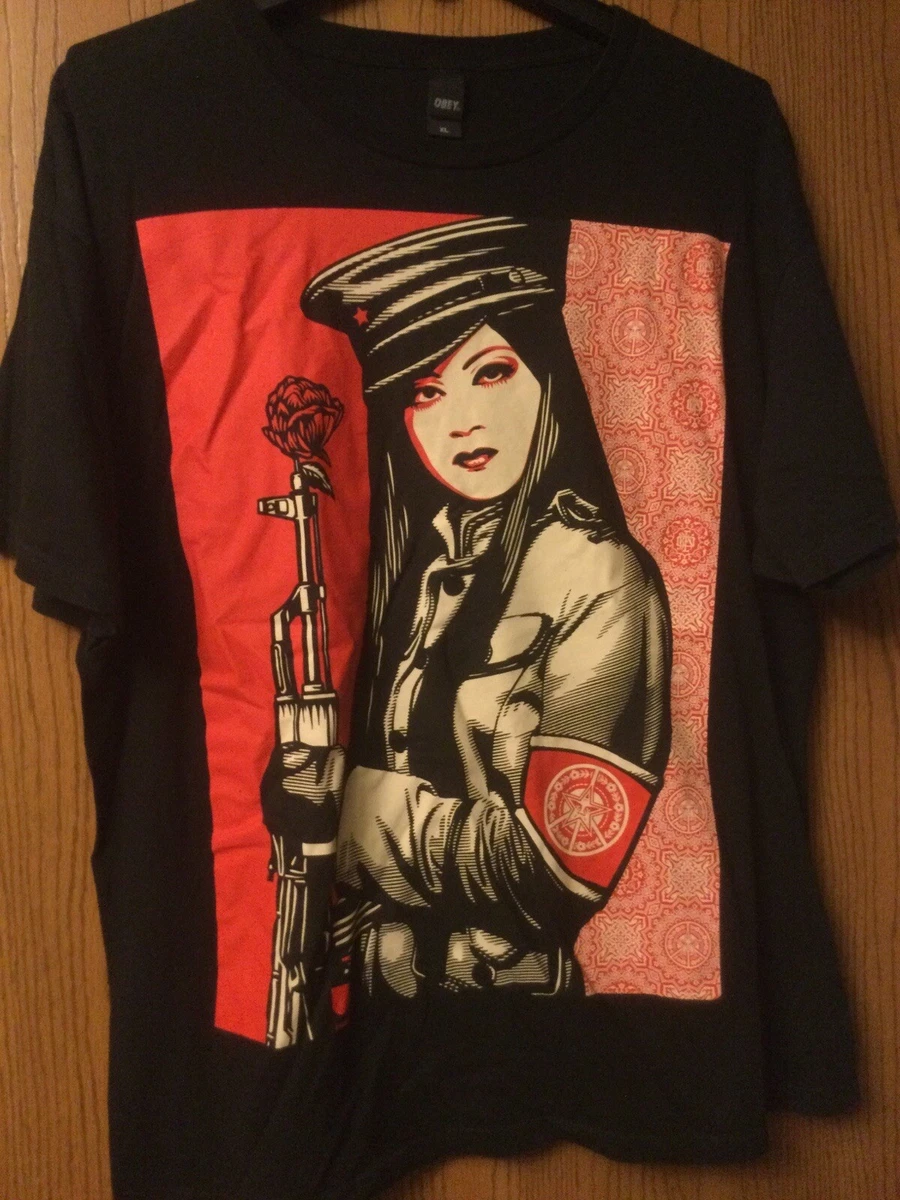 Obey (Brand) - Woman With Hat & Gun - Black Shirt - XL | eBay