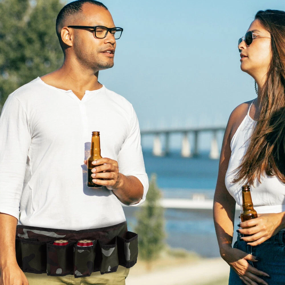 Hiking Belt Bag Beer Can Holder Six Pack Beer Belt Jogging Pack Camping Pouch Hiking Belt Bag Beer Can Holder Six Pack Beer Belt Jogging Pack Camping Pouch