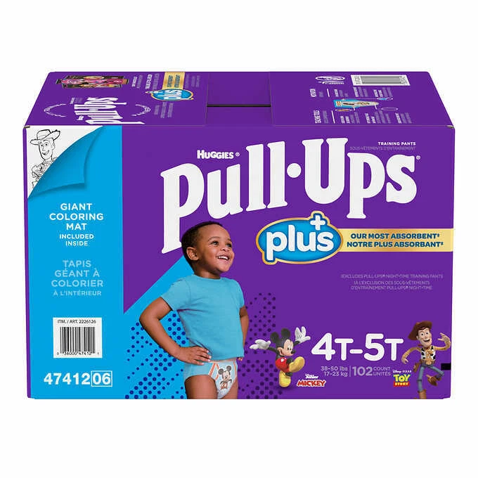 Huggies Pull Ups Training Pants For Boys Size 4T-5T: 38-50lbs, 102ct CWDS