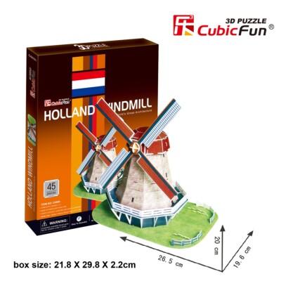 CubicFun Puzzle 3D Holland Windmühle (NIEDERLÄNDISCHE MÜHLE) Art. C089h