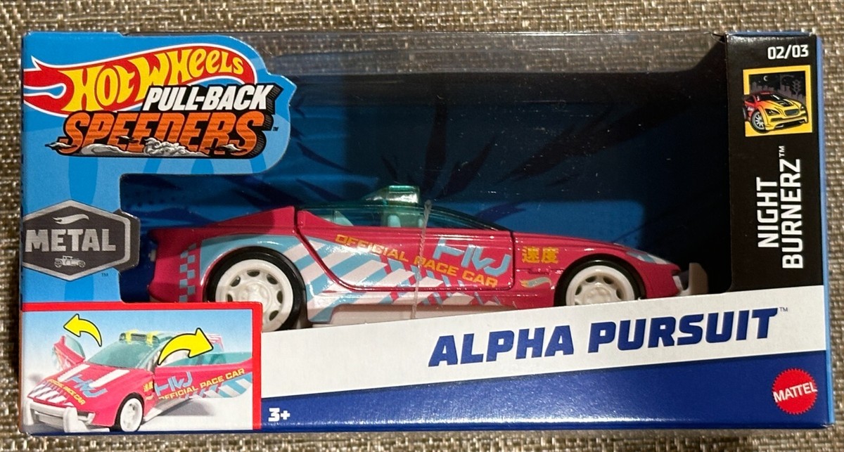 ミニカー Hot Wheels Speed Machines Hot Wheels Pull-Back Speeders Alpha Pursuit Night Burnerz 02/03