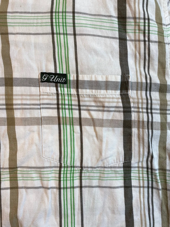 G-Unit Shirt Mens 2XL Plaid Hi Hop Rap Hip Hop Short Sleeve - Image 3 of 4