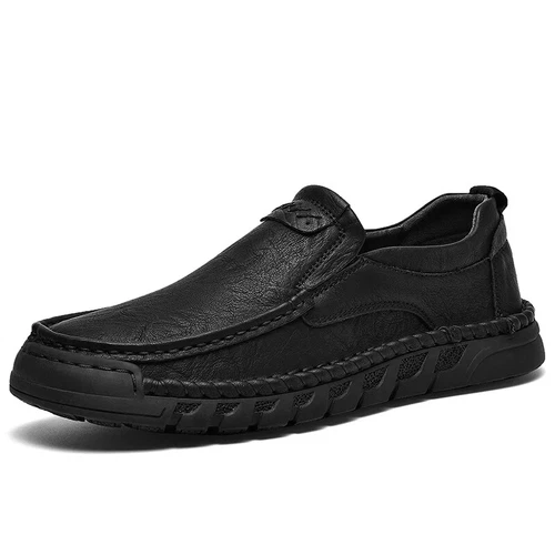 Mocasines de cuero genuino para hombre Zapatos informales Antideslizantes Cómodos Mocasines Zapatos - Imagen 25 de 27