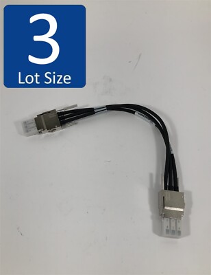 Lot of 3 Genuine Cisco 800-40403-01 STACK-T1-50CM V01 Stackwise Cables 