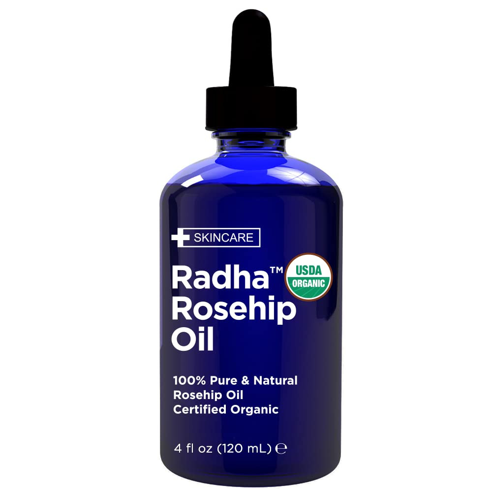 Radha Beauty USDA Certified Organic Rosehip Seed Oil, 100% Pure Cold Pressed ...