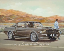 1967 Ford Mustang Fastback GT Original Classic Car Art Painting on Canvas