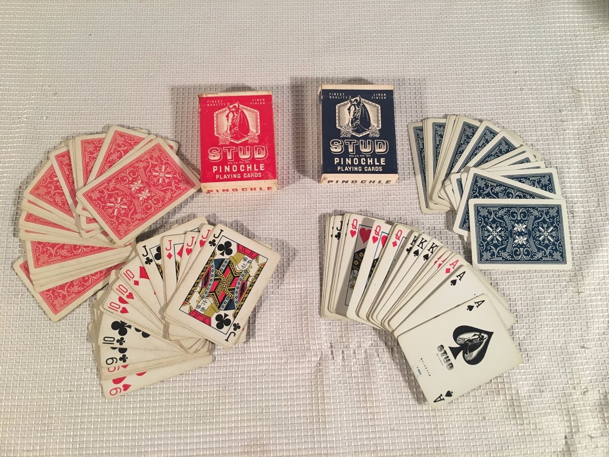 Lot of 2 decks Vintage STUD Playing Cards - Pinochle - Walgreens