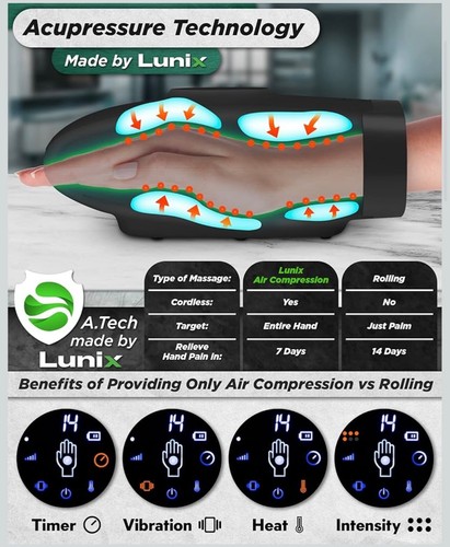 *Read* Lunix LX7 Touchscreen Electric Hand Massager Compression SHIPS SAME DAY - Picture 7 of 7