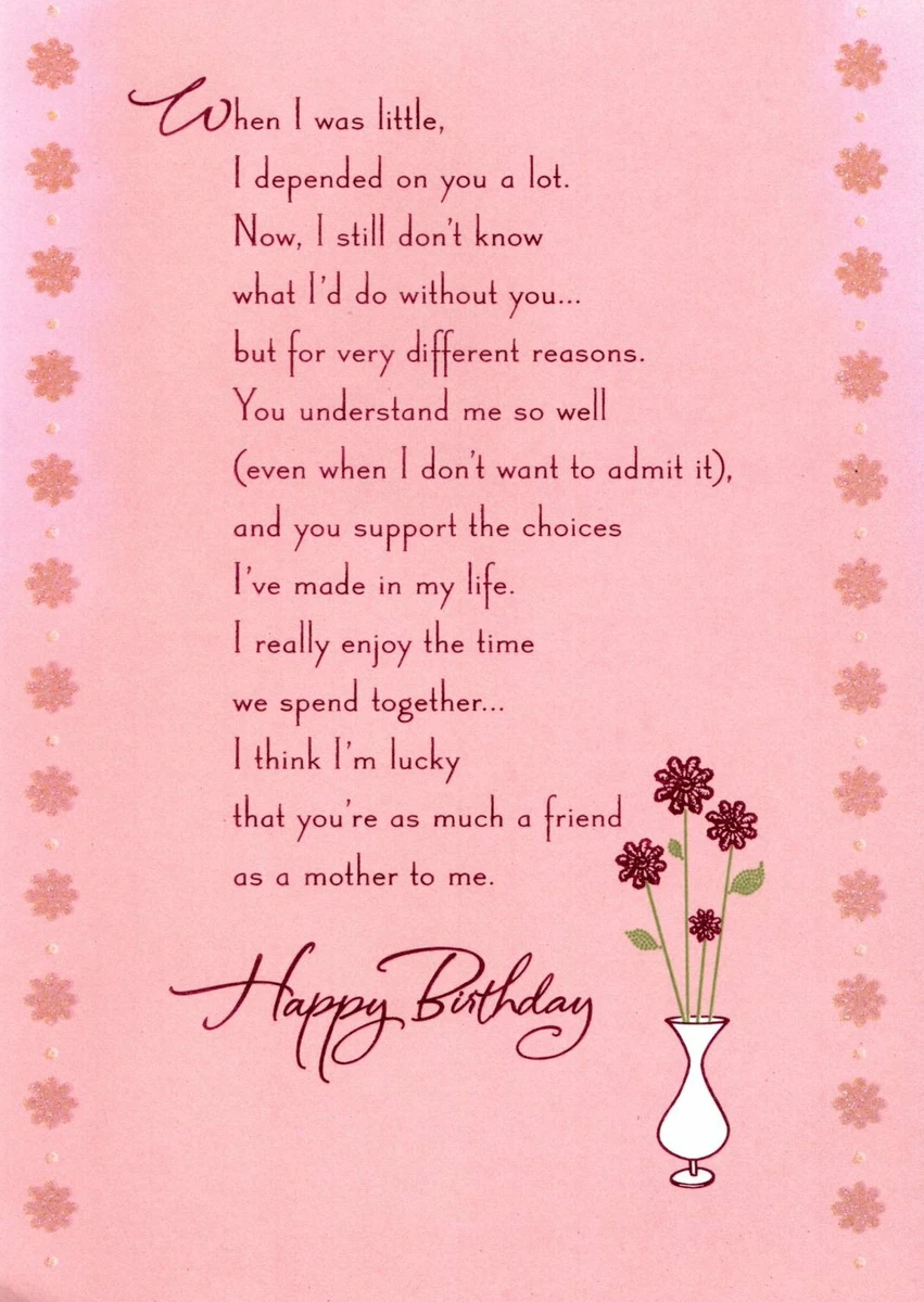 Happy Birthday Mom My Mother & Friend Cake Theme Hallmark Greeting