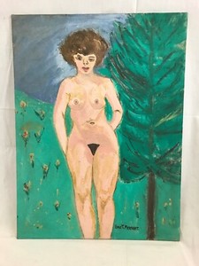Orig. Earle T. Merchant Everyday Cape Ann MA Folk Nude Portrait Oil Painting #10