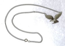 1-1/2 Pewter Flying Eagle Pendant Necklace On...