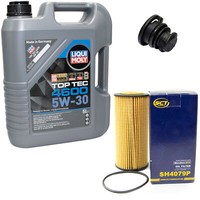 MotoröL Set 5W-30 5 Liter + ÖLfilter SH 4079 P + Schraube FüR Audi Seat Skoda VW
