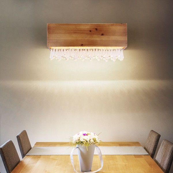 Wandlampe Flurleuchte Holzlampe Led Kristall Wohnzimmerlampe Flurleuchte B 37 Cm-image