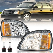For 2000-2005 Cadillac Deville Halogen Headlights Replacement Lamps Wbulbs