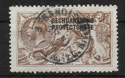 BECHUANALAND SG85 1916 2/6 PALE BROWN SEAHORSE DLR PRINTING OVPT ON GB USED (r)
