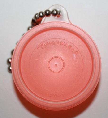 Tupperware Wonderlier Bowl Llavero Vintage Naranja Neón Brillante con Sello Transparente ❤️ - Imagen 2 de 5