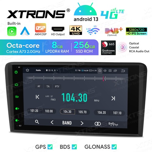8" Android 13 Autoradio 8G 256GB 4K HDMI LTE 4G WiFi GPS Navi Für Audi A3 8P S3 - Bild 4 von 14