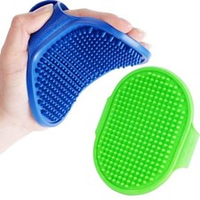 2 Pack Dog Grooming Brush, Premium Soft Silicone Pet Bath Brushes with Adjust...