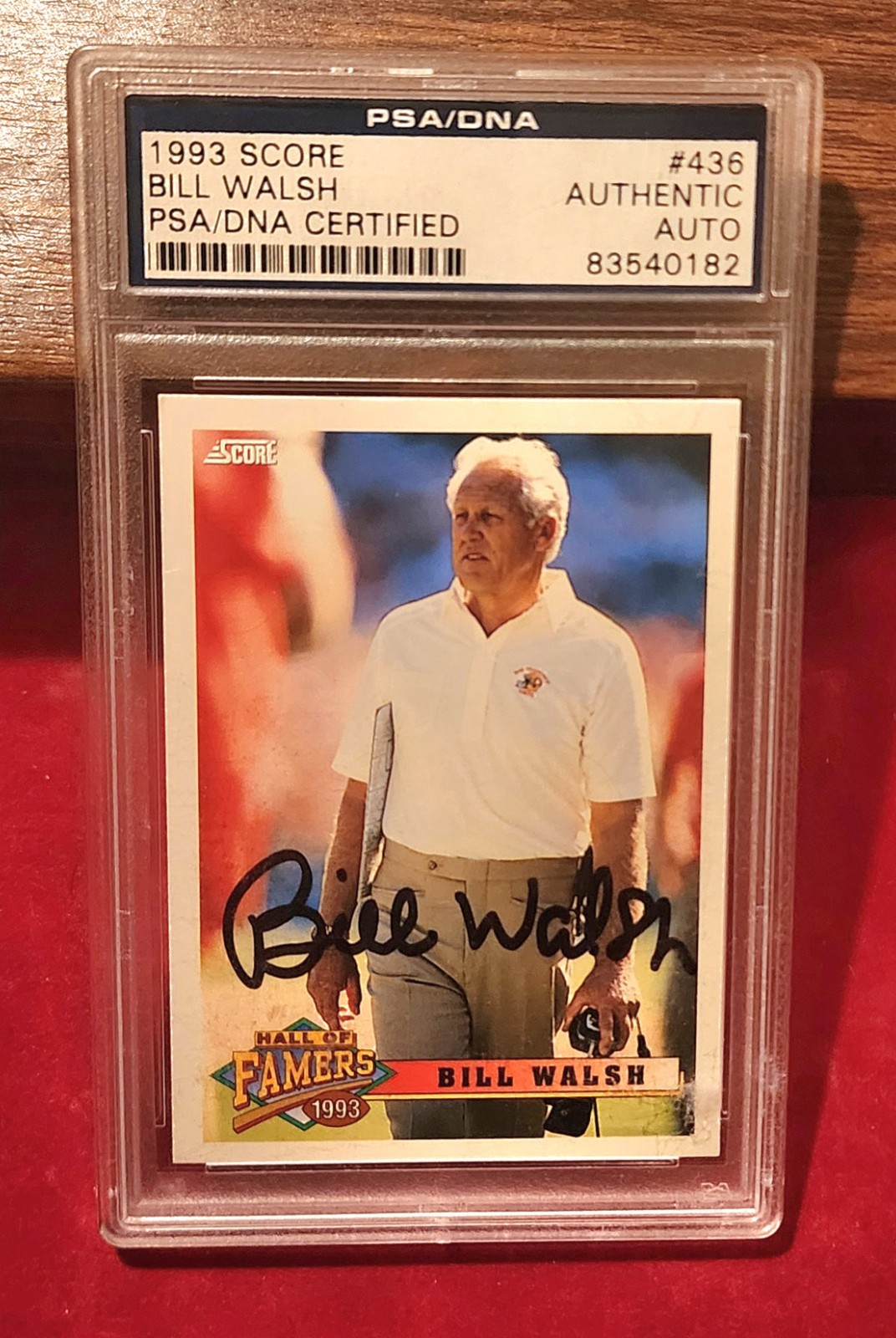 Bill Walsh San Francisco 49ers Signed 1993 Score HOF 1993 Card #436 PSA slabbed