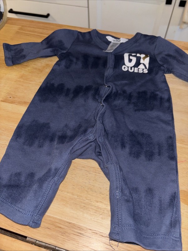 ☘️Baby Girl Boy Clothes Guess 6-9 Month Blue Tie dye Outfit $1
