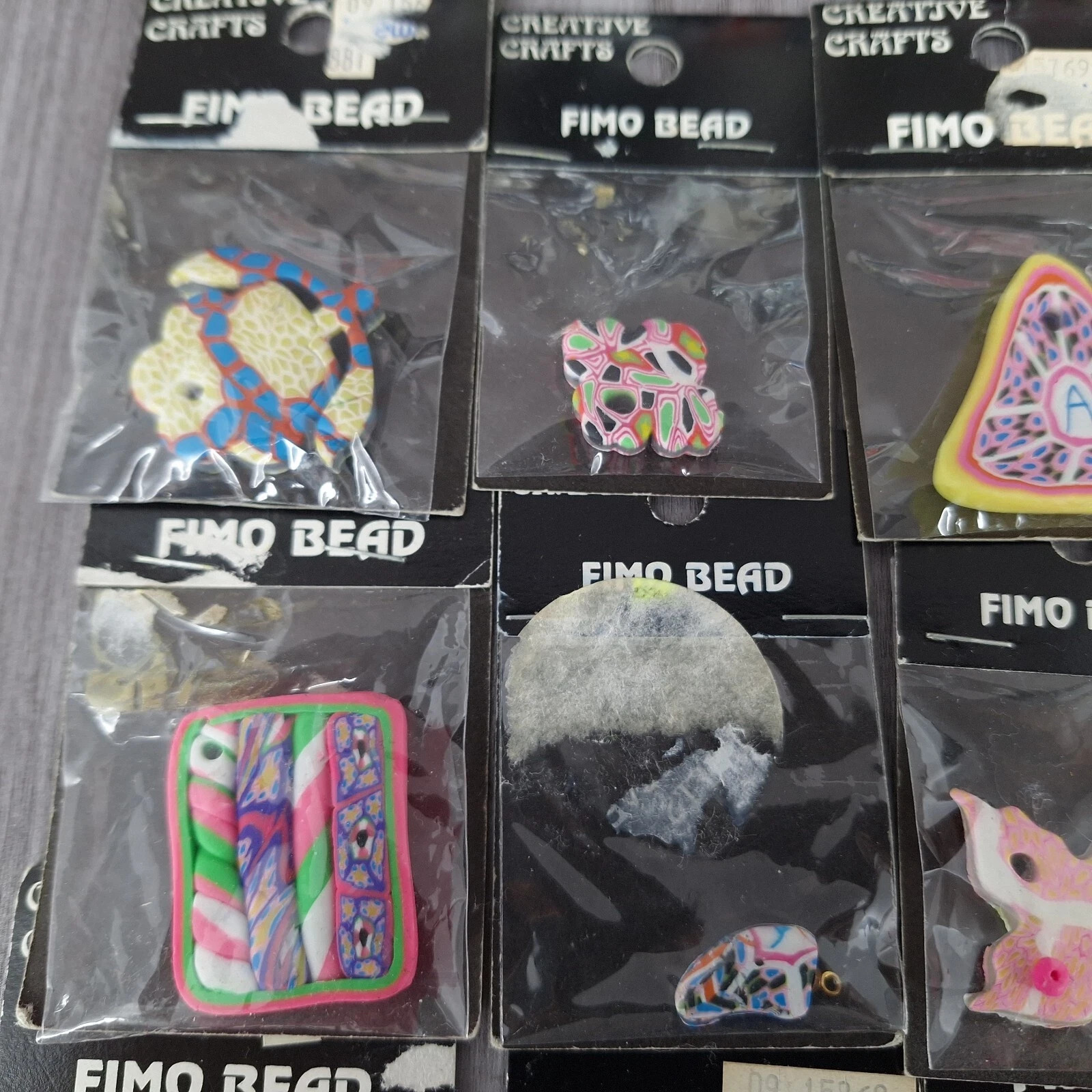 Vtg Fimo Polymer Clay Beads Creative Craft Jewelry Making Lot