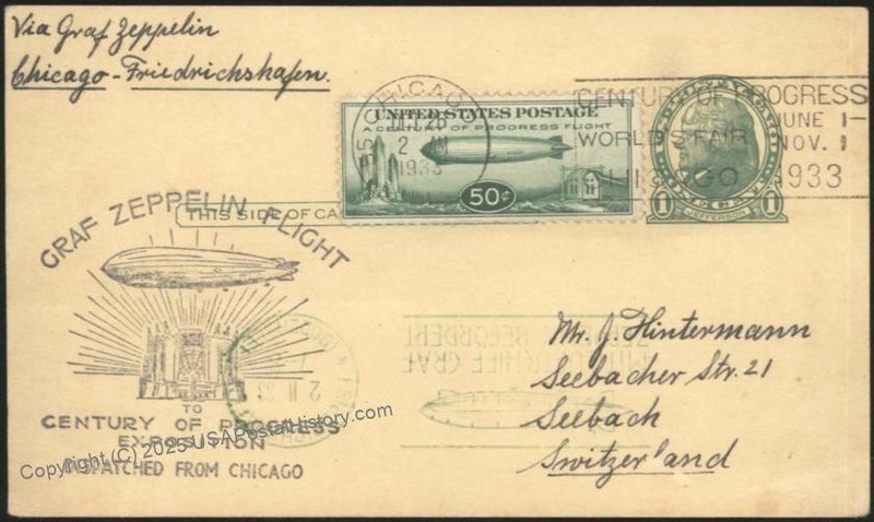 USA 1933 Graf Zeppelin Chicago Chicagofahrt C18 Mi355 Cover Friedrichshaf 116150