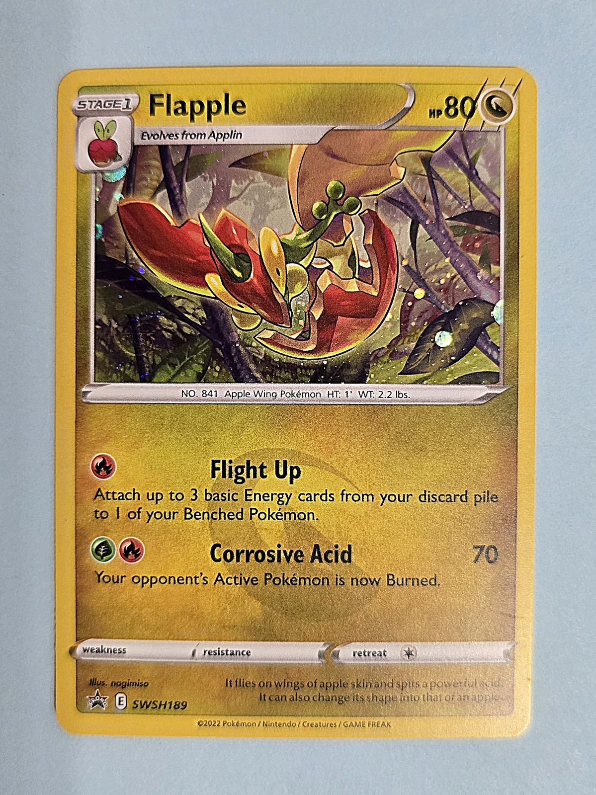 2022 Flapple SWSH189 - Cosmos Holo Rare Swirl -Black Star Promo-NM Pokémon TCG