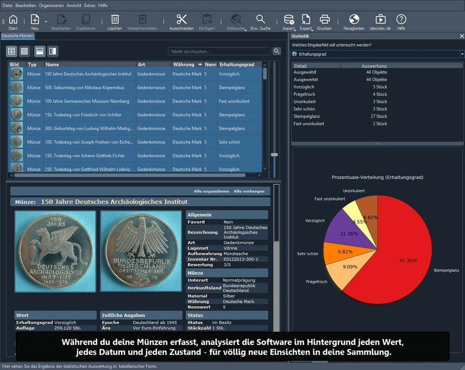 Stecotec Münzen-Verwaltung Pro 3 [CD-ROM] Profi-Software f. Sammler - Programm - Bild 4 von 4