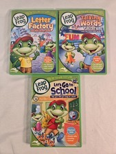 Leap Frog DVD Lot of 3; Letter  Talking Words Factory  Let's Go To School