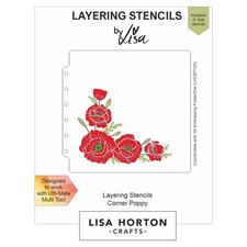 Lisa Horton Crafts Layering Stencils-Poppy Corner