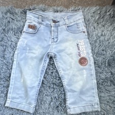 Presto Blue Denim Jeans 3-6 Months Straight Leg Button Closure Pockets