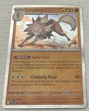 2025 Pokémon Lycanroc HP120 Dusk Forme 85/159 No. 0745 Spike-Clad Clamping Fangs