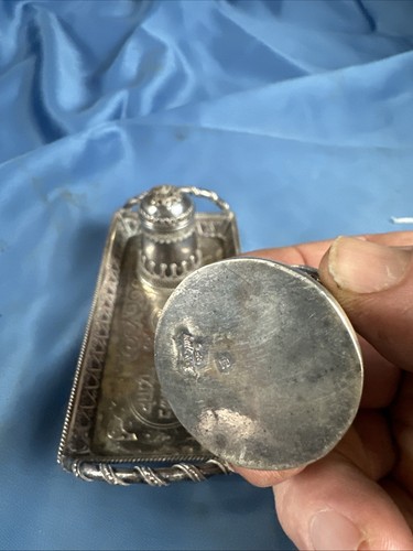 Raro juego de sal y pimienta estilo bezalel de plata esterlina Judaica - Imagen 3 de 7