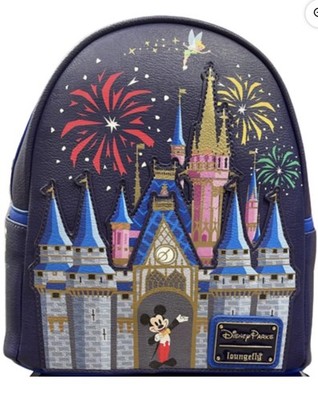 DisneyParks Loungefly Backpack Cinderella Castle NWT Disney Parks 2026 WDW Cinderella Castle Lights Up Fireworks  main image 3