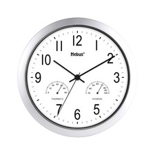 Quarz-Wanduhr - silber - Ø 26 cm