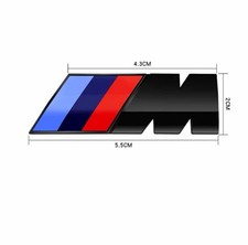 BMW M Sports Rear Emblem Fender Emblem 3D Emblem M Sports Sticker Black 55mm