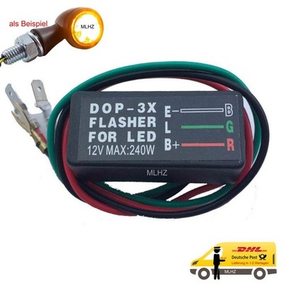 Auto Motorrad LED Universal Blinkrelais 3Polig Last unabhänig Blinkgeber 240 W
