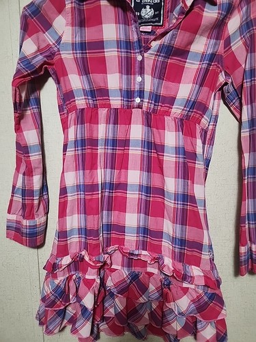Victoria's Secret PINK Gr. Small KARIERTES KLEID/TOP MIT KREMPELVERSCHLUSS VORNE - Bild 3 von 6