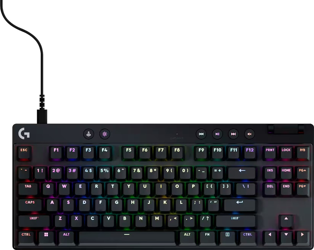 Logitech - PRO X TKL RAPID Wired Hall-Effect Gaming Keyboard with