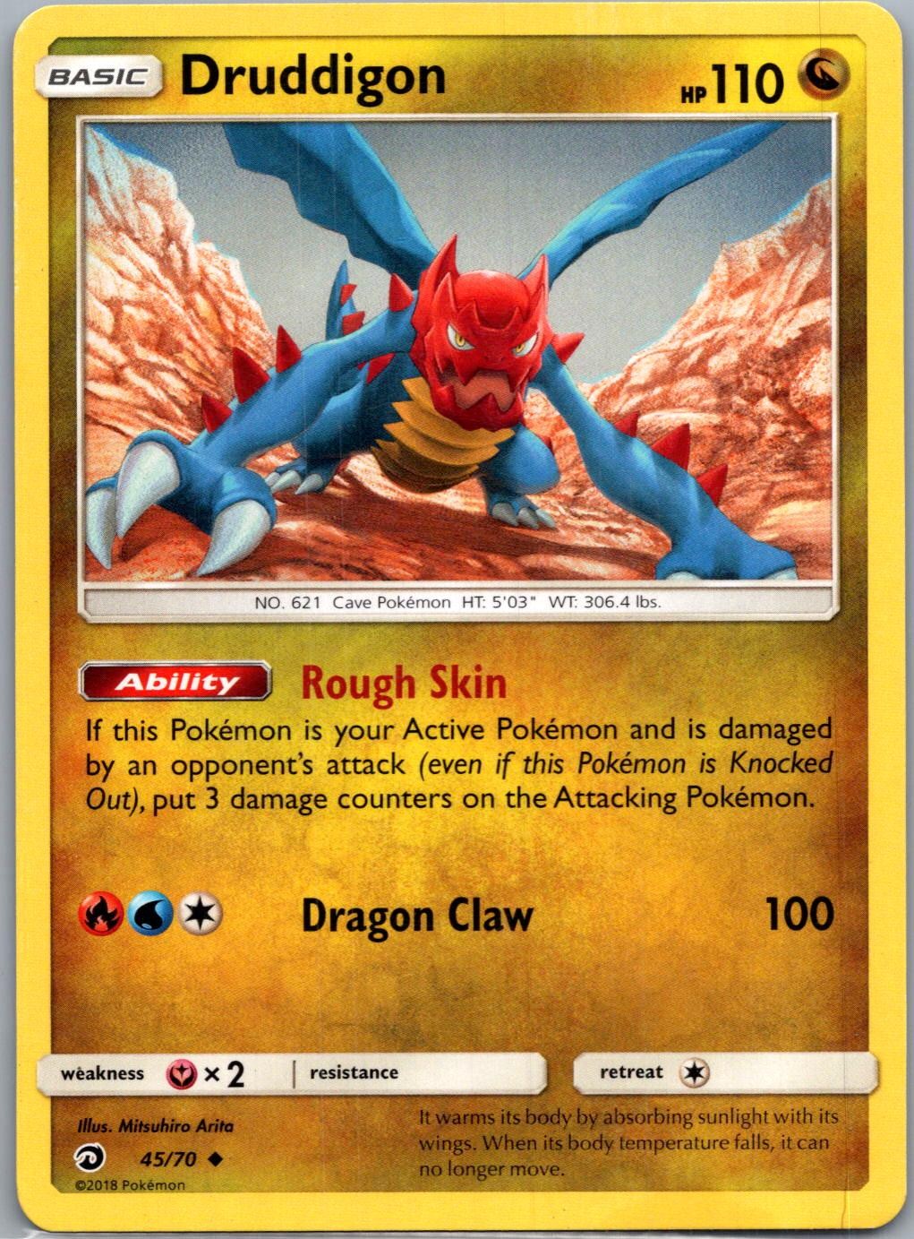 Druddigon 45/70 Uncommon Dragon Majesty Pokemon Lightly Played