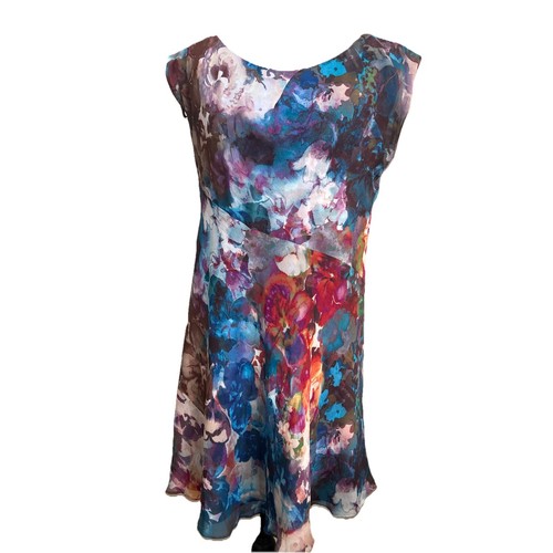 Suzi Chin for Maggy Boutique Floral Women’s Flowy Watercolor Dress Size 2 - Picture 2 of 7