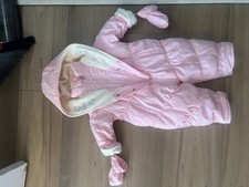 OshKosh B'gosh Girls 3-6 Pink Hooded Snowsuit Full Zip Polyester Fleece