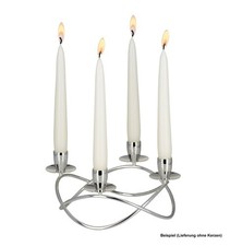 Kerzen Leuchter; 4-flammig, versilbert, Anlaufgesch&uuml;tzt, H&ouml;he 21,6 cm, NEU