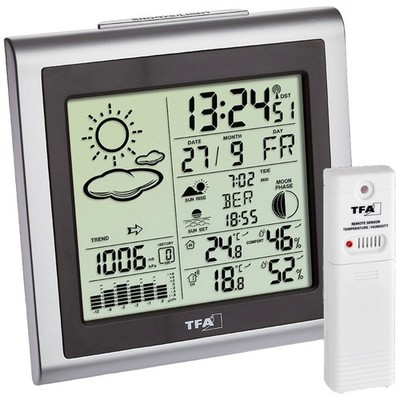 TFA Dostmann LARGO 35.1145.54 Funk-Wetterstation Vorhersage für 12 Stunden An...