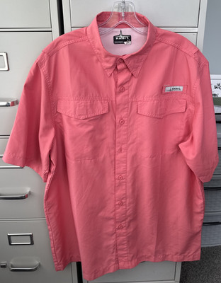 Habit Men s Fishing Shirt Short Sleeve Vented 40+ Solar Factor Size M Salmon